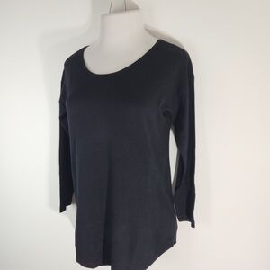 Soft Surroundings Black Exposed Zipper Tunic XS